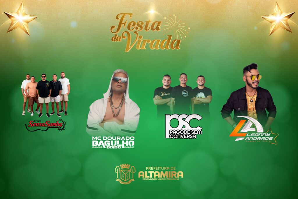Festa da Virada em Altamira terá MC Dourado, dez minutos de queima de fogos e artistas locais
